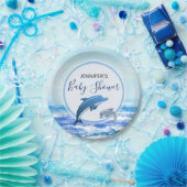 Baby shower over het thema Moeder en Baby Dolphin Papieren Bordje (Feest)