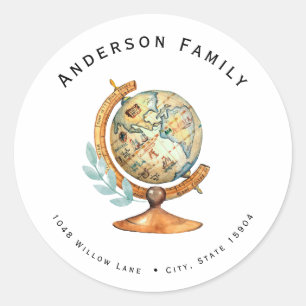 Baby shower over lange afstand door postadreszegel ronde sticker