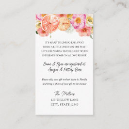 Baby shower over lange afstand informatiekaartje