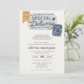 Baby shower over lange afstand per post kaart (Staand voorkant)