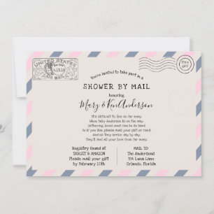 Baby shower over lange afstand per post kaart