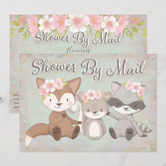 Baby shower over lange afstand per post kaart (Voorkant / Achterkant)