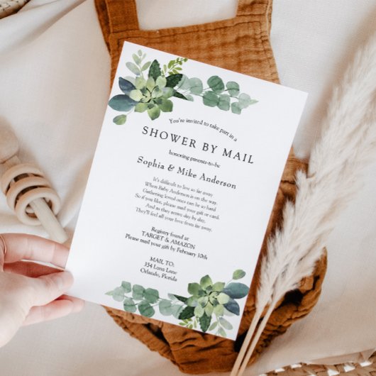 Baby shower over lange afstand per post kaart