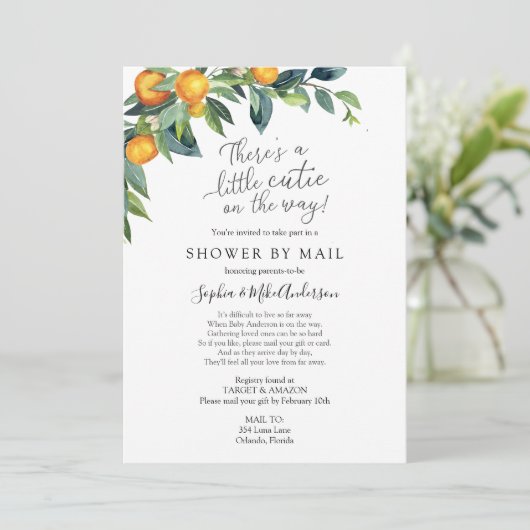 Baby shower over lange afstand per post kaart (Staand voorkant)