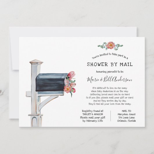 Baby shower over lange afstand per post kaart (Voorkant)