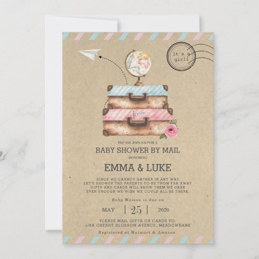  Baby shower over lange afstanden per e-mail Kaart (Voorkant)