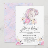 Baby shower over moeder en Baby unicorn Kaart (Voorkant / Achterkant)