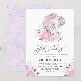 Baby shower over moeder en Baby unicorn Kaart