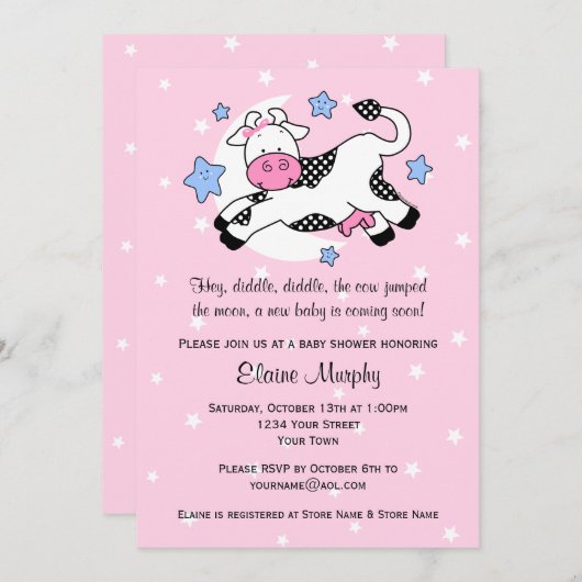 Baby shower over Moon Kaart (Voorkant / Achterkant)