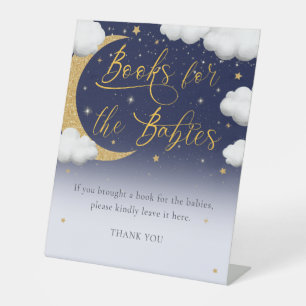 Baby Shower Over the Moon Boeken voor Baby's Reclamebord Met Voetstuk