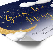 Baby Shower Over the Moon Guess How Many Sign Poster (Hoek)