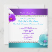 Baby shower Paars Blauwgroen blauw Kaart (Achterkant)