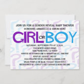 Baby shower Paars en blauw Kaart (Voorkant)