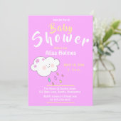 Baby shower, Paars en wit, Kaart (Staand voorkant)