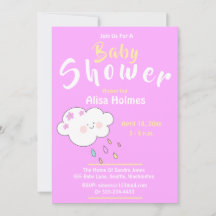 Baby shower, Paars en wit,