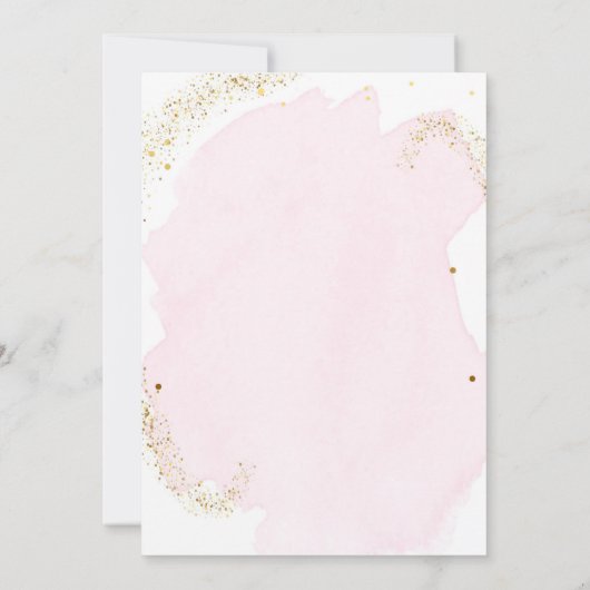 Baby shower Paars Floral Pink Girl Invi Kaart (Achterkant)