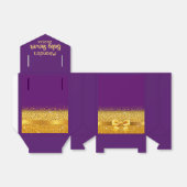 Baby shower paars goudmeisje monogram bedankdoosjes (Uitgevouwen)