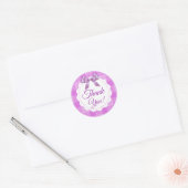 Baby shower Paars Pset Dank u Stickers (Envelop)