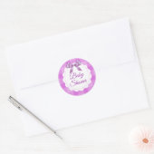 Baby shower Paars Pset en Bow Stickers (Envelop)