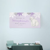 Baby shower Paars winterpolair Beer Spandoek (Beurs)