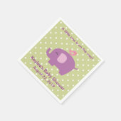 Baby shower Paarse olifant Polka Dot servetten (Hoek)