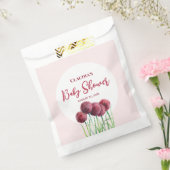 Baby shower Paarse roze Alliums Bloem Waterverf Bedankzakje (Gezegeld)