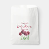 Baby shower Paarse roze Alliums Bloem Waterverf Bedankzakje (Voorkant)