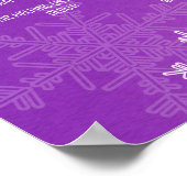 Baby shower Paarse Sneeuwvlokken Luier Raffle Sign Poster (Hoek)