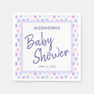 baby shower Paarse Typografie Waterverf Napkin Servet
