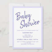 Baby shower Paarse Typografie Waterverf Pastels Kaart (Voorkant)