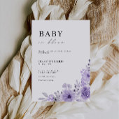Baby shower Paarse Uitnodiging Sjabloon