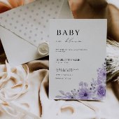 Baby shower Paarse Uitnodiging Sjabloon