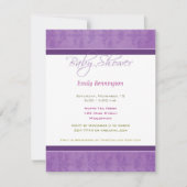 Baby shower Paarse uitnodiging tot het indienen va (Voorkant)