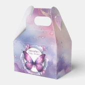 Baby shower Paarse vlinder Bedankdoosjes (Achterkant)