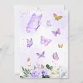 Baby shower Paarse vlinder Kaart (Achterkant)