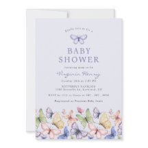 Baby shower Paarse vlinder