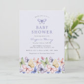 Baby shower Paarse vlinder Kaart (Staand voorkant)