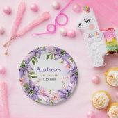 Baby shower Paarse vlinder Papieren Bordje (Feest)