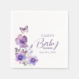 Baby shower Paarse vlindervlinder Servet