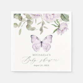 Baby shower Paarse vlindervlinder Servet