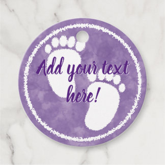 Baby shower Paarse Waterverf Custom Bedankjes Labels