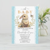 Baby shower PaasOh Baby Bunny Spring Boy Kaart (Staand voorkant)
