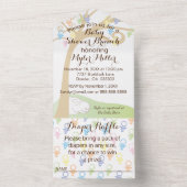 Baby shower, Paci Bunny All In One Uitnodiging (Binnen)