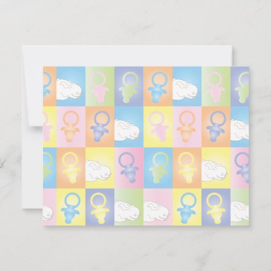 Baby shower Paci Bunny bedankje Bedankkaart (Achterkant)