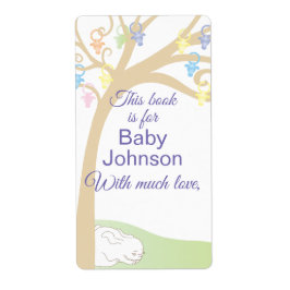 Baby shower "Paci Bunny" Bookplate Blad van 8 Etiket