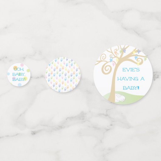 Baby shower Paci Bunny Confetti (Voorkanten)