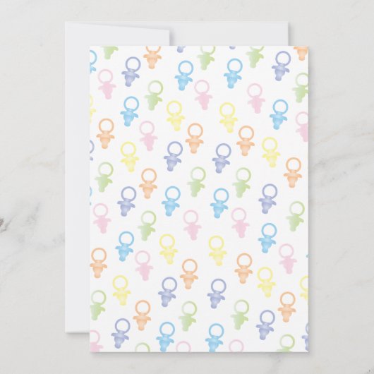 Baby shower Paci bunny Kaart (Achterkant)