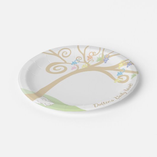 Baby shower Paci Bunny Papieren Bordje (Gekanteld)