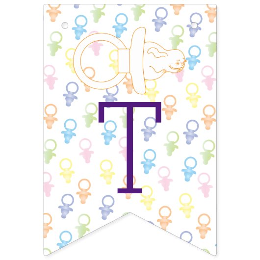Baby shower Paci Bunny, Swallowtail Banner (Tweede vlag)