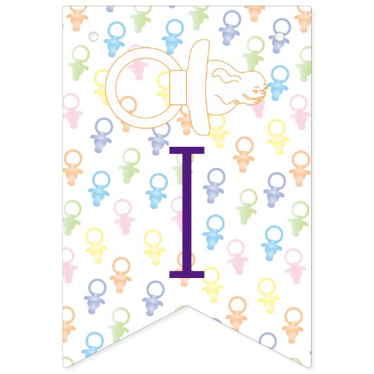 Baby shower Paci Bunny, Swallowtail Banner (Eerste vlag)